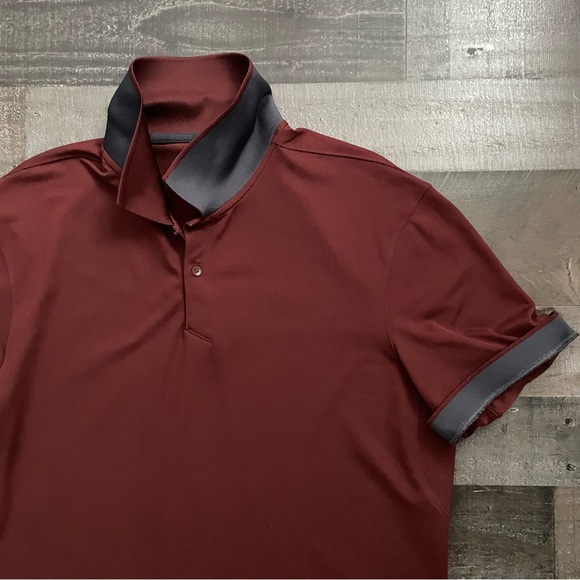 Lululemon Athletica Men's Tech Pique Polo Shirt Golf Classic Mahogany Red sz L - Picture 7 of 10